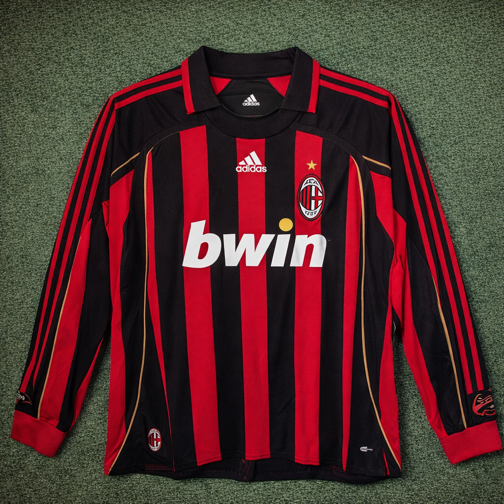 Camiseta retro del AC Milan 2006/07 de local, manga larga