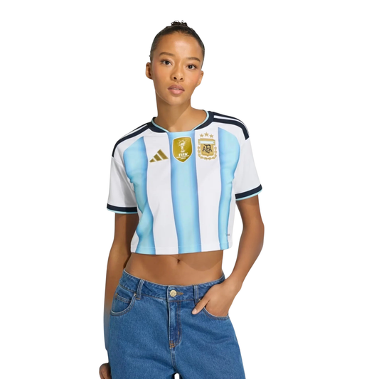 Camiseta de local de Argentina para la Copa del Mundo 2026, corte cropped - Mujer